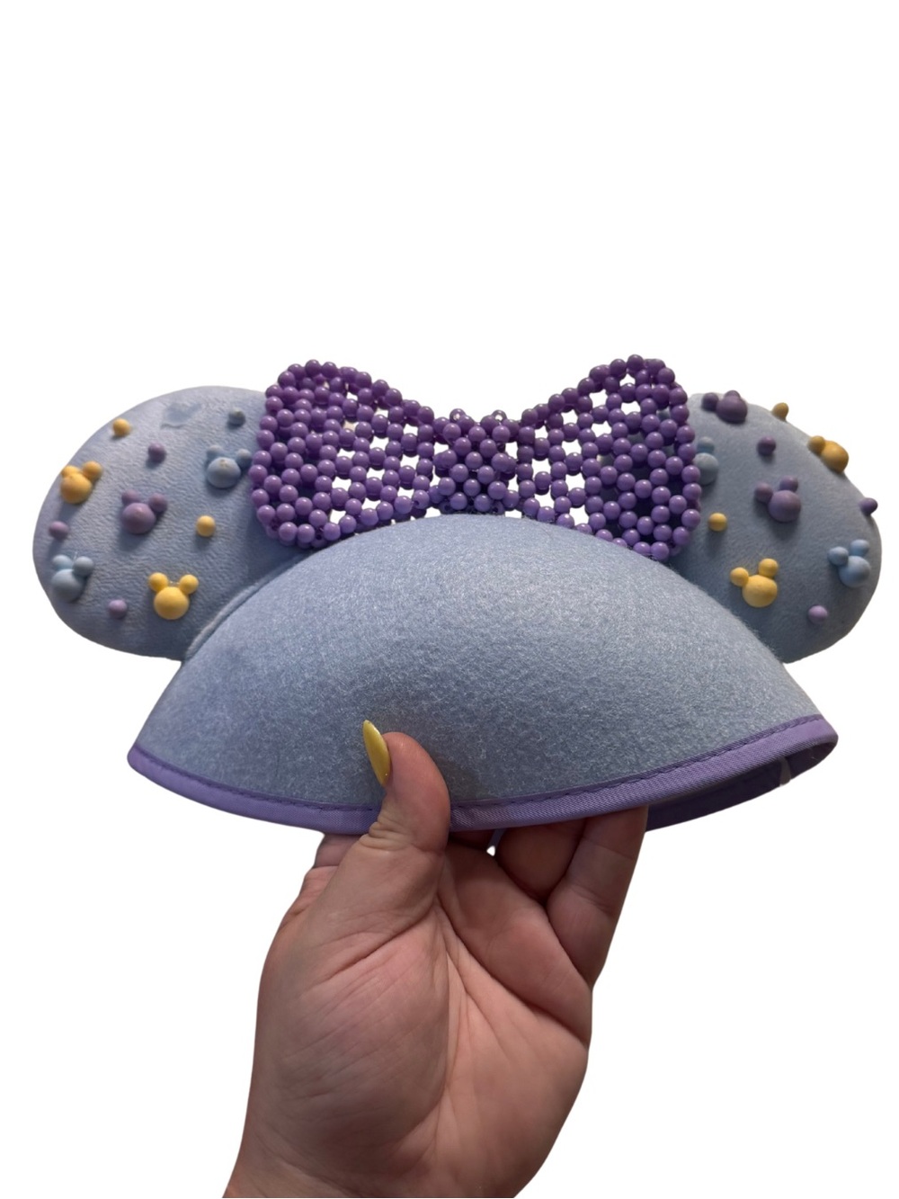 Disney Purple Bow Ear Headband hat with Pastel Accents